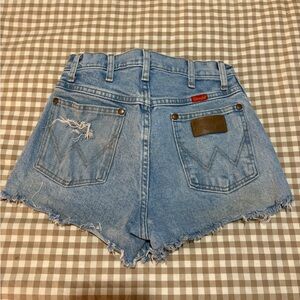 Wrangler Light Blue Distressed Denim Cutoff Shorts